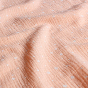 cotton muslin dots salmon