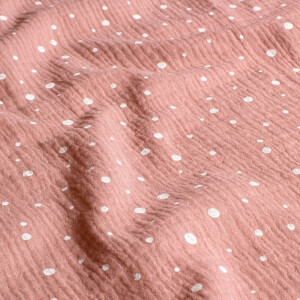 cotton muslin dots light mauve