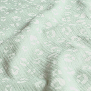 cotton muslin leopard mint