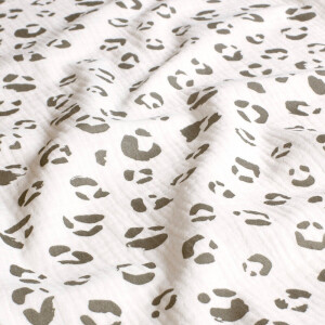 cotton muslin leopard offwhite
