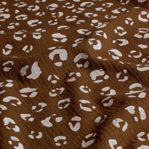 cotton muslin leopard brown