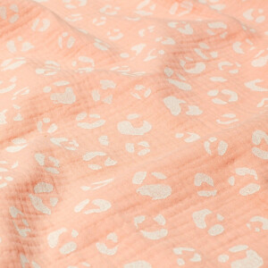 cotton muslin leopard salmon