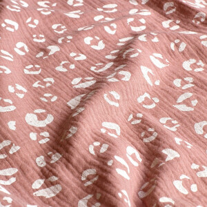 cotton muslin leopard light mauve