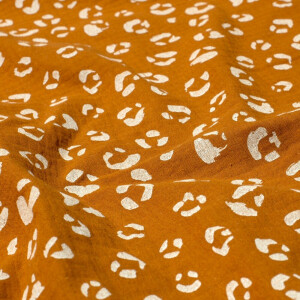 cotton muslin leopard caramel