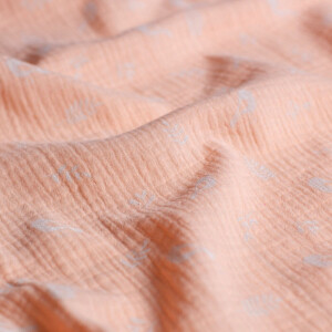cotton muslin birds salmon
