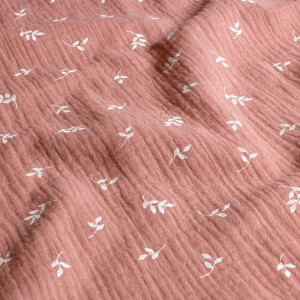 cotton muslin leaves light mauve