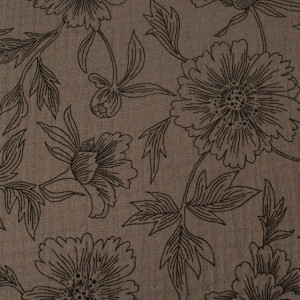 cotton muslin flowers taupe brown