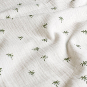 cotton muslin palm trees offwhite