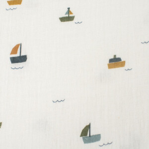 cotton muslin sailboats offwhite