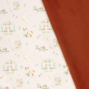 Softshell digital print forest animals beige