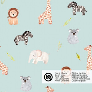 Softshell digital print animals mint