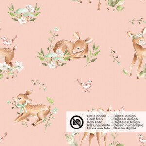 Softshell digital print deer light pink