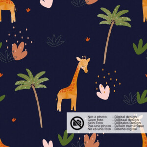 Softshell digital print girafes navy