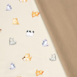 Softshell digital print cats beige