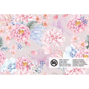 Softshell digital print flowers pink