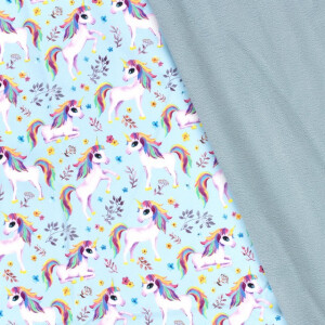 Softshell digital print unicorns light blue