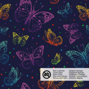 Softshell digital print butterflies navy