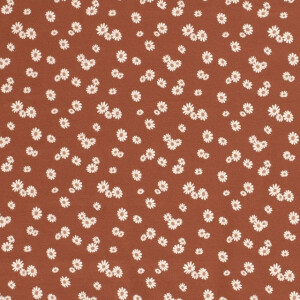 Cotton Jersey daisy flowers reddish-brown