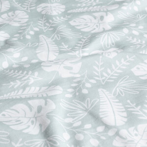 cotton jersey leaves baby blue