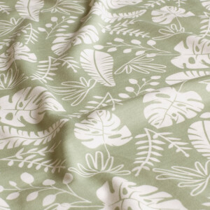 cotton jersey leaves olive green