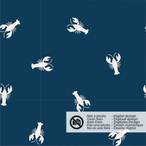 50x150cm Cotton jersey lobsters navy