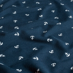 cotton jersey anchors navy