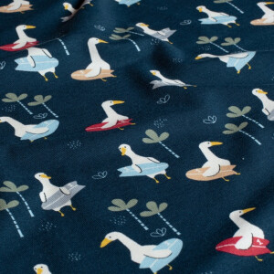 cotton jersey geese navy