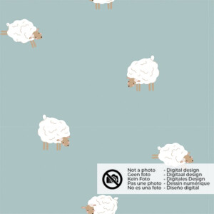 cotton jersey sheep baby blue