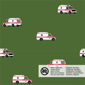 50x150cm Cotton jersey ambulances khaki green