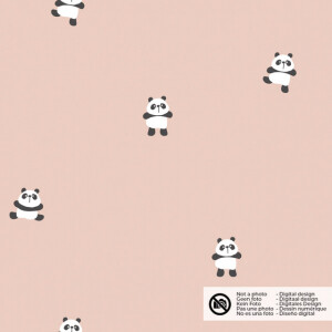 cotton poplin pandas light pink