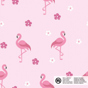 cotton poplin flamingos light pink