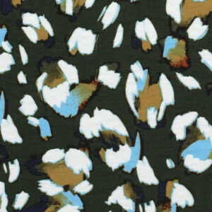viscose nylon crepe abstract khaki green