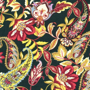 viscose nylon crepe paisley dark green