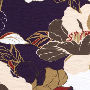 viscose nylon crepe flowers purple
