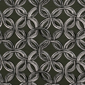 viscose nylon crepe circles khaki green