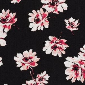 viscose nylon crepe flowers black