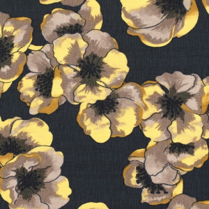 viscose nylon ottoman flowers ocher
