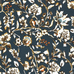viscose jersey flowers steel blue