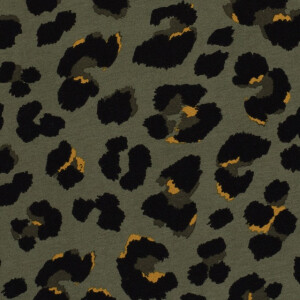 viscose jersey leopard khaki green