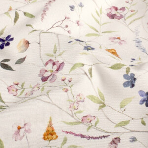 French Terry digital print flowers offwhite