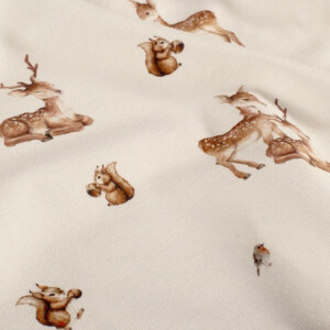 French Terry digital print deer offwhite