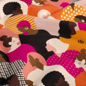 French Terry brushed digital print girls orange