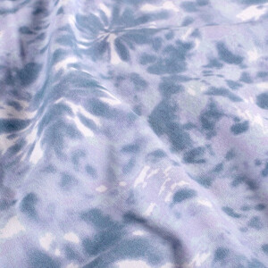 French Terry brushed digital print abstract baby blue