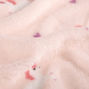 coral fleece printed unicorns pink