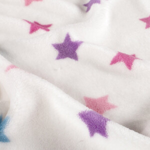 coral fleece printed stars white