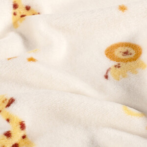 coral fleece printed giraffes offwhite