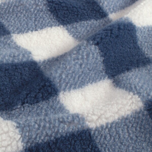 sherpa fleece printed checkered navy