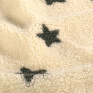 sherpa fleece printed stars beige