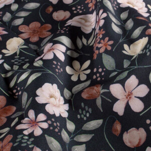 Softshell digital print flowers navy