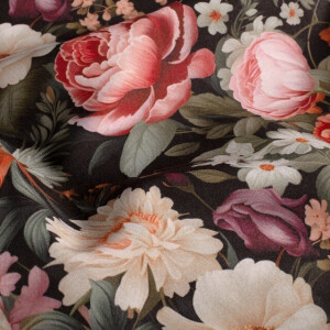 Softshell digital print flowers black